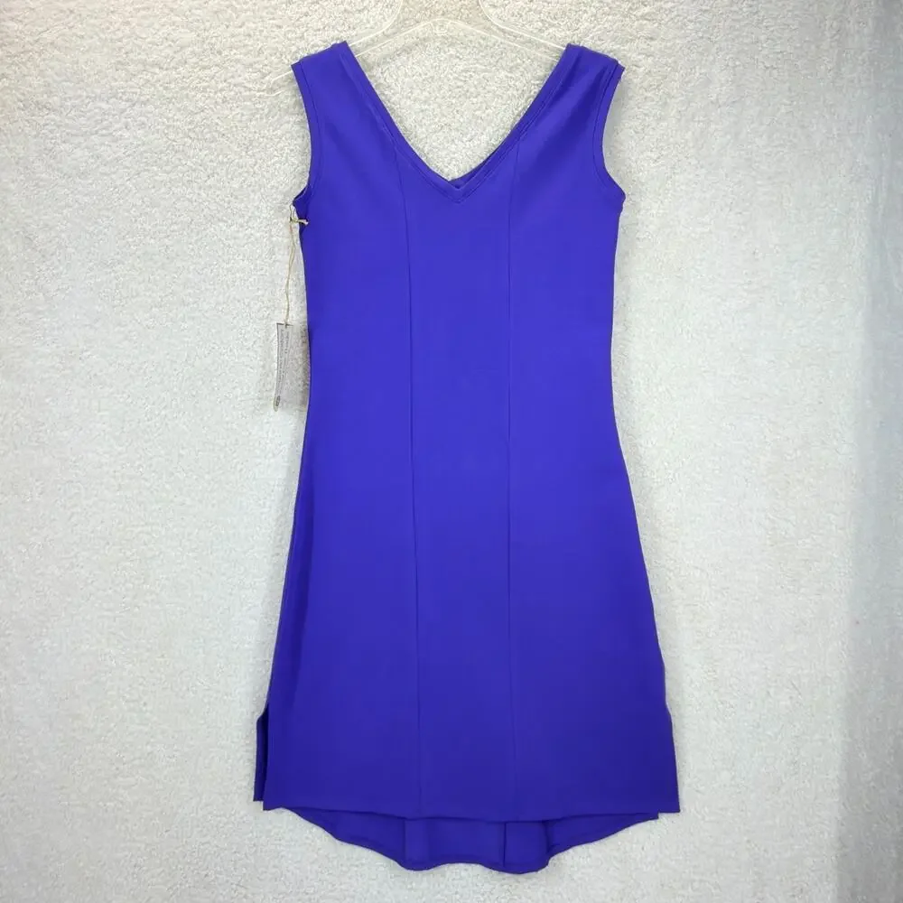 Maggie’s Organics Purple Sleeveless V-Neck Panel Dress M Organic Cotton Casual - Picture 4 of 10